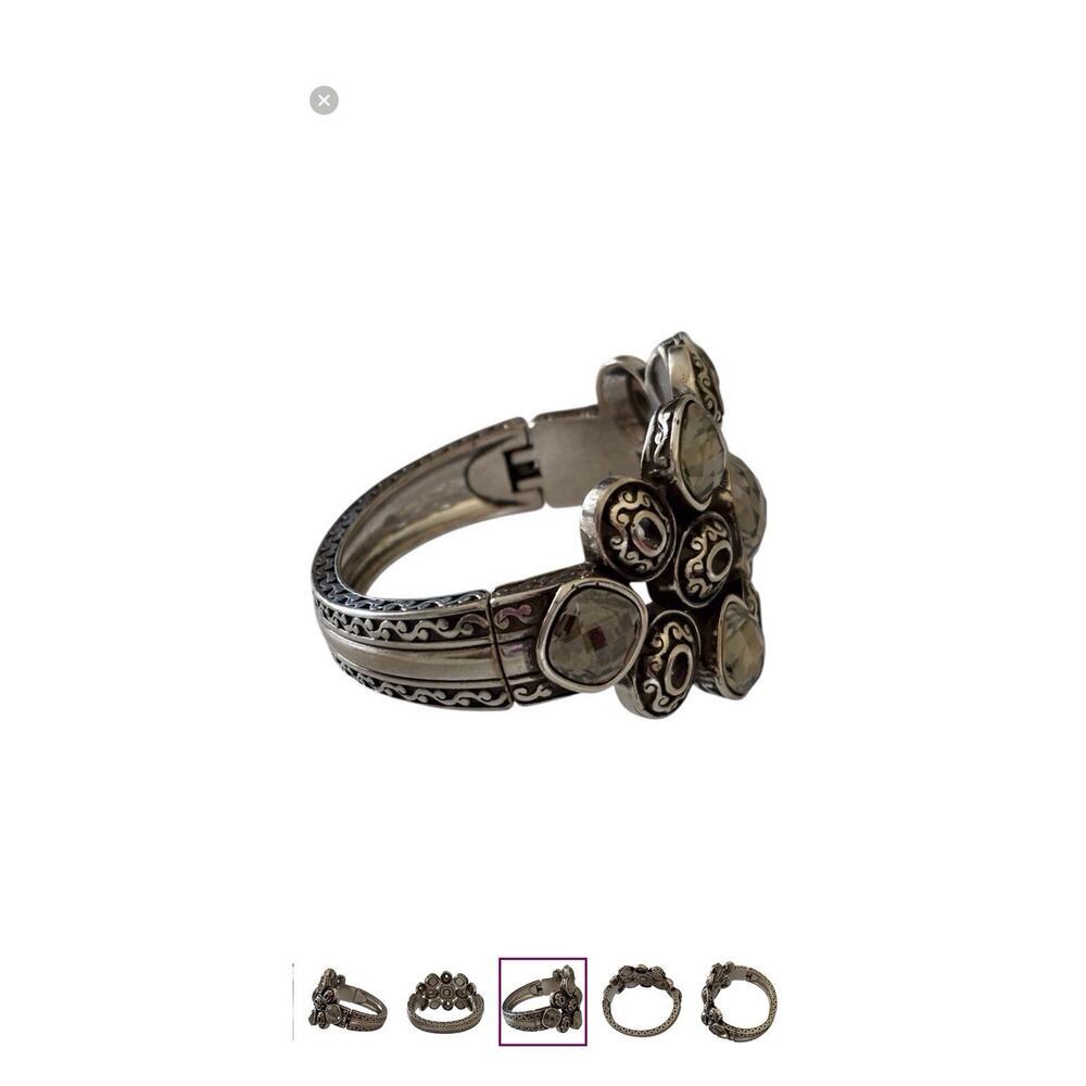 Brighton Venus Rising Set Bracelet Bangle Necklace Gray Quartz Silver Plate NWT - Picture 10 of 11